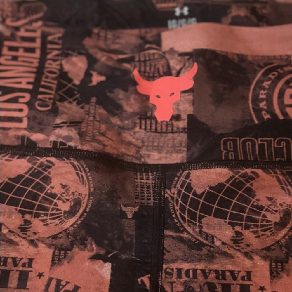 Under Armour x project rock collab Black and Orange Leggings EUC - Picture 4 of 5